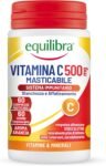 equilibra Integratori Alimentari, Vitamina C 500 mg, Integratore per la Normale Funzione del Sistema Immunitario, Riduce Stanchezza e Affaticamento, Aroma Arancia, 60 Compresse Masticabili