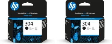 HP 304 Nero, N9K06AE, Cartuccia Originale da 120 Pagine, Compatibile con Stampanti DeskJet 2620, 2630, 3720, 3730, 3750 e 3760, Envy 5010, 5020 e 5030 (Confezione da 2)