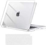 MOSISO Custodia Compatibile con MacBook Air 13 Cover M4 M3 M2 2025 2024 2023 2022 A3240 A3113 A2681, per MacBook Air 13,6” display Liquid Retina Protezione Case&Copritastiera, Chiaro Cristallo