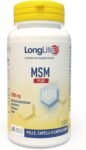 LongLife® MSM Plus | MSM con vitamina C, biotina e zinco | Integratore capelli, unghie, pelle | 1000mg OptiMSM® per tavoletta | Alto dosaggio | Fino a 2 mesi di trattamento | Senza glutine e vegan