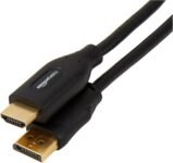 Amazon Basics Cavo da DisplayPort (Sorgente) a HDMI (Display), unidirezionale, 4k a 30 Hz, 1920 x 1200, 1080p, connettori placcati Oro, 1.8 m, Nero