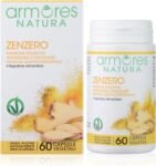 Armores Natura Integratori Alimentari, Zenzero, Integratore per la Funzione Digestiva, Antinausea e per la Regolare Motilità Gastrointestinale, a Base di Radice di Zenzero, Vegano, 60 Capsule Vegetali