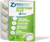 Zymerex GONFIORE PLUS 20 Compresse | Integratore alimentare | Probiotici e prebiotici | Gonfiore addominale | Equilibrio flora intestinale | Senza glutine e lattosio