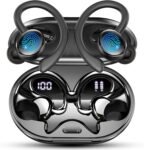 Cuffie Bluetooth 5.4 Sport, Auricolari Bluetooth con 3D Bass Stereo, 50 Ore Cuffie Wireless In Ear Cancellazione Rumore ENC e 4 HD Mics, IP7 Impermeabile Cuffiette HiFi, Cuffie Senza Fili LED Display