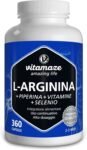 L-Arginina Capsule ad Alto Dosaggio, 360 Capsule con B6, B12 + Acido Folico + Selenio + Piperina, Qualità Tedesca, Integratore Alimentare senza Additivi non Necessari