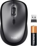 Trust Mouse Wireless Silenzioso con Batteria, per Mano Sinistra e Destra, 83% Plastica Riciclata, 800-1600 DPI, Microricevitore USB, Mouse Senza Fili Compatto per PC, Laptop, Computer, Mac