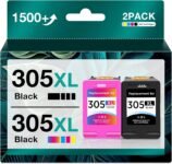 305 305 xl 305xl Inkjet cartucce inchiostro per Cartucce HP 305 Nero e Colore HP 305 xl inchiostro Stampante DeskJet 2700 2710 2720(2 Pack,Nero,Colore)