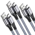 Cavo USB C 3.1A, Cavo USB Type C Ricarica Rapida Cordone di Ricarica Intrecciato Per iPhone 16/15 Plus Pro Max, Samsung S21 S22 S23+ S23 Ultra S20 S10 S9, Pixel 7 [1 Metri 3Pezzi]
