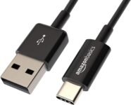 Amazon Basics Cavo di ricarica rapida da USB-C a USB-A 2.0, velocità 480 Mbps, certificato USB-IF, per Apple iPhone 16/15, iPad, Samsung Galaxy, tablet, laptop, 0.9 m, nero