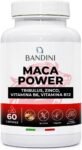 Bandini® MACA POWER Peruviana, 60 Capsule 100% Vegane, Complesso ad Alto Dosaggio con Tribulus, Arginina, Zinco, Vitamina B6 e B12 – Stanchezza Fisica e Mentale, Energia, Sport – Made in Italy