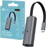 TP-Link UE302C Adattatore Ethernet USB C a 2.5 Gigabit Ethernet, Plug & Play, Design Compatto e Portatile, Windows 11/10/8.1/8/7, MAC OS, iPadOS,Chrome OS, Linux OS e iOS