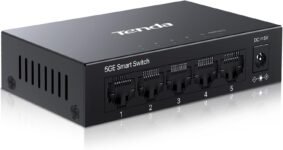 Tenda TEG205E Managed Switch 5 Port Rj45 Gigabit Switch 10/100/1000 Mbps, Smart Switch LAN distributore (IGMP-Snooping, QoS, VLAN, carcassa metallica)