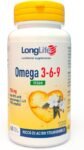 LongLife® Omega 3 6 9 Vegan | Integratore di acidi grassi 100% vegetali ALA e SDA | Ricco di omega 3 | Funzione cardiovascolare | 60 perle | Vegan e senza glutine