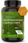 Glucomannano Puro Dosaggio Extra Forte 2800 mg |Maxi scorta 180 capsule gastroprotette|3 mesi di fornitura,Rimedio Naturale italiano|Fibra Saziante drenante .Senza Glutine e Lattosio