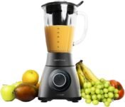 Cecotec Frullatore Power Black Titanium 1000. 1000 W, lama a 6 foglie con rivestimento in titanio nero, caraffa in vetro da 1,5 l, 5 velocità. (1500 W, Nero)