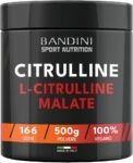 Bandini® L-Citrulline Malate 500g, 3g L-Citrulline Malate per dose giornaliera, formula di citrullina malato in un rapporto 2:1, perfetto per allenamenti ad alta intensità, polvere insapore