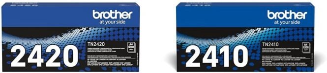 Brother TN2420 Toner Originale, Alta Capacità, fino a 3000 Pagine, Colore Nero & TN2410 Toner Originale Capacità Standard, fino a 1200 Pagine,Nero