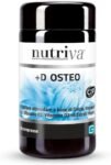 NUTRIVA +D Osteo, Integratore Alimentare a Base di Calcio, Magnesio, Boro, Vitamina K2, Vitamina D3, Ideale per la Salute delle Ossa, Carenza di Minerali, 100% Naturale e Vegano, 60 Compresse