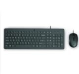HP 150 Combo Tastiera e Mouse con cavo USB da 100 cm, Indicatore LED Blocco Maiuscole, 12 Combinazioni di Tasti, Plug and Play, Mouse Sensore Ottico da 1600 DPI, Compatibile con Windows 11, Nera