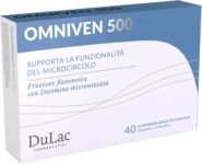 DuLàc, Omniven 500 40 Compresse da 650 mg, Integratore Alimentare per Circolazione, Gambe Gonfie e Pesanti, con Diosmina ed Esperidina, Ideale per Microcircolo e Capillari Fragili, Made in Italy