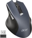acer Mouse Wireless Ergonomico, mouse computer ottico USB senza fili, 2,4 GHz con ricevitore mini USB, 1600 DPI regolabile, 6 pulsanti, compatibile con PC/Mac/Laptop/Chromebook