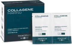 BIOS LINE, Principium Collagene Marino, Integratore Alimentare per l’Elasticità della Pelle, Integratore Pelle Viso; Attenua le Rughe, 20 Buste da 3,5g