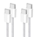 YISH Cavo USB C to USB C [2Pezzi-1M]：60W Cavo USB Tipo C PD 3A Ricarica Rapida Nylon Intrecciato Cavo Type C to Type C Filo Caricatore per iPhone 16 15 Samsung Galaxy S25 S24 Pixel Sony iPad MacBook