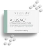 Skinius ALUSAC Integratore Alimentare con Zinco, Biotina, Myo-Inositolo e Glutatione ed Estratti Vegetali di Echinacea e Pino marittimo – Senza Glutine e Lattosio 30 compresse da 390 mg