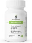 Magnesio Citrato e Vitamine D3, B6 (P5P), B9 (folato 5-MTHF), B12 (metilcobalamina). Stanchezza, Affaticamento, Funzione Muscolare, Articolazioni e Omocisteina. 120 capsule – MAG-FUSION