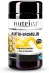NUTRIVA Nutri-bromelin Integratore Alimentare A Base Di Bromelina, adatto per chi soffre di ritenzione idrica, cellulite e vuole migliorare il microcircolo, 30 compresse, vegano