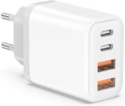 Caricatore USB C Alimentatore &ndash; 45W Presa Rapido Replacement for iPhone 16 15 14 13 12 11 Pro Max Plus Mini SE 2020 XS XR,Pad,4-Port USB C Spina Caricabatterie Carica Batterie USBC Cellulare