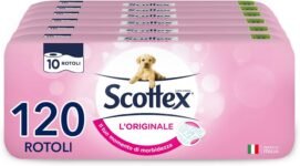 Scottex L’Originale Carta Igienica, Morbida e Assorbente, Pacco Scorta, Fatto in Italia, 120 Rotoli