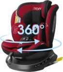 Reecle I-Size 360 Girevole Seggiolino Auto con ISOFIX, 40-150cm(Gruppo 0 + 1/2/3, 0-36 kg), ca. 0-12 anni (Rosso)