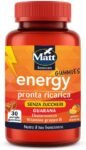 Matt, Energy Gummies, Pastiglie Gommose Pronta Ricarica a Base di Guaranà, Eleuterococco e Vitamine del Gruppo B, Integratore Utile per Combattere Stanchezza e Mentale, Gusto Arancia, 90g