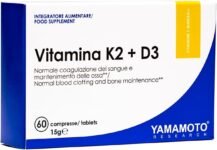 YAMAMOTO RESEARCH Vitamina K2 e D3 60 Compresse, Integratore Alimentare a base di Vitamina K2 e Vitamina D3 ad Alto Dosaggio, Supporta la Salute di Ossa e Denti
