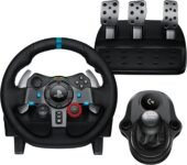 Logitech G G29 SE Driving Force – volante e pedali da corsa, ritorno di forza dinamico, vera pelle + Logitech G Driving Force Shifter – Per PS5, PS4 and PC, Mac – Nero