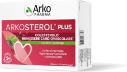 Arkopharma Arkosterol Plus – Integratore Alimentare per Colesterolo – Con Lievito di Riso Rosso, Aglio nero, Coriandolo, Coenzima Q10, Policosanoli – 1 confezione da 30 Capsule