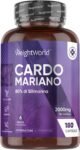 Cardo Mariano Vegano, 80% di Silimarina, 1 Capsula al Giorno da 2000 mg, 6 Mesi di Scorta, Estratto 40:1 da Semi di Cardo Mariano, Silybum Marianum (Milk Thistle), Senza Magnesio Stearato né Glutine