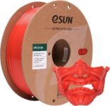 eSUN PLA Filamento 1,75 mm, filamento modificato per stampante 3D PLA, precisione dimensionale +/- 0,03 mm, bobina da 1 kg (2,2 libbre) Filamento di stampa 3D per stampanti 3D (C-Rosso)
