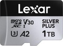 Lexar Silver Plus Micro SD Card 1TB, velocità di lettura fino a 205 MB/s, velocità di scrittura 150MB/s, scheda di memoria Micro SD con adattatore SD, UHS-I, A2, U3, V30, classe 10, 4K UHD microSDXC