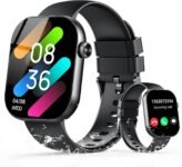 Smartwatch Uomo Donna, 2.01″ Orologio Smartwatch con Chiamata Bluetooth e Risposta Vivavoce, Fitness Tracker con Contapassi/Sonno/Cardiofrequenzimetro, Impermeabile 5ATM, 100+ Sports Smart Watch Nero