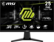 MSI MAG 256F Monitor Gaming 24,5″ FHD – Pannello IPS Rapid (1920 x 1080), 180 Hz / 1ms GtG, 127% sRGB, Design senza cornice, HDR Ready – DisplayPort 1.2a, HDMI™ CEC, Nero