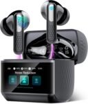 ZYHKON Cuffie Bluetooth, Auricolari Bluetooth 5.4 Con Touch Screen Multifunzione, ANC/ENC Cancellazione Rumor Cuffie Wireless Stereo HiFi, con Equalizzatori, IPX7 Impermeabile Cuffie Senza Fili, Nero