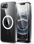 TAURI Magnetica Cover per iPhone 16E [Compatibile con MagSafe] con Pellicola in Vetro Temperato, Custodia Rigida per Sottile Anticaduta – Trasparente