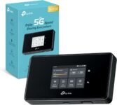 TP-Link M8550 Saponetta WiFi 5G, Router 5G, WiFi 6E AXE3600Mbps Tri-Band, DL 3400Mbps/UL 900Mbps, Batteria da 4700mAh, Porta WAN/LAN Gigabit, Touchscreen, Supporta fino a 32 Dispositivi, VPN Wireguard