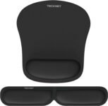 TECKNET Tappetino Mouse con Poggiapolsi, Poggiapolsi Tastiera e Gaming Mouse Pad Ergonomico con Memory Foam, Tocco Morbido e Impermeabile, Base di Gomma Antiscivolo