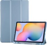 ProCase Custodia Cover per Samsung Galaxy Tab S6 Lite 10,4 pollici 2022/2020 (SM-P613/P619/P615) Ultra Sottile Smart Cover per Tab S6 Lite con Portapenna -Azzurro