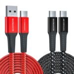 [2pcs 2m] 100W PD3.0 USB C a C Cavo di ricarica veloce + 3.1A USB A a C di in nylon intrecciato ricarica veloce Cavo per iPhone 16 Pro Samsung Galaxy S23 iPad Pro MacBook Air Tablet ecc