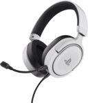 Trust Gaming GXT 498W Forta Cuffie Ecosostenibile PS5 e PS4 con Licenza Ufficiale PlayStation 5, Over-Ear, Cavo da 1,2 m, Microfono Staccabile, Jack Audio 3.5 mm, Cuffie Gaming Cablate – Bianco