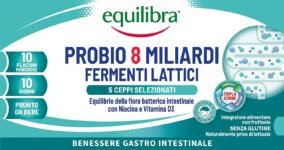 Equilibra Integratori Alimentari, Probio 8 Miliardi, Integratore a base di Fermenti Lattici e Vitamine con Niacina e Vitamina D3 per l’Equilibrio della Flora Batterica Intestinale, 10 Flaconi Monodose